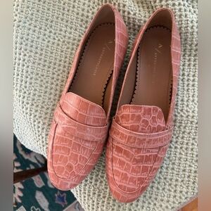 Anthropologie Size 8 pink leather loafers